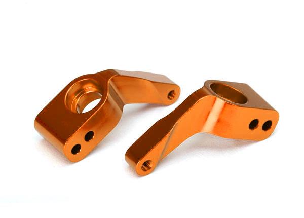 Traxxas Stub axle carriers Rustler/Stampede/Bandit (2) 6061-T6 aluminum (orange-anodized)/ 5x11mm ball bearings (4)