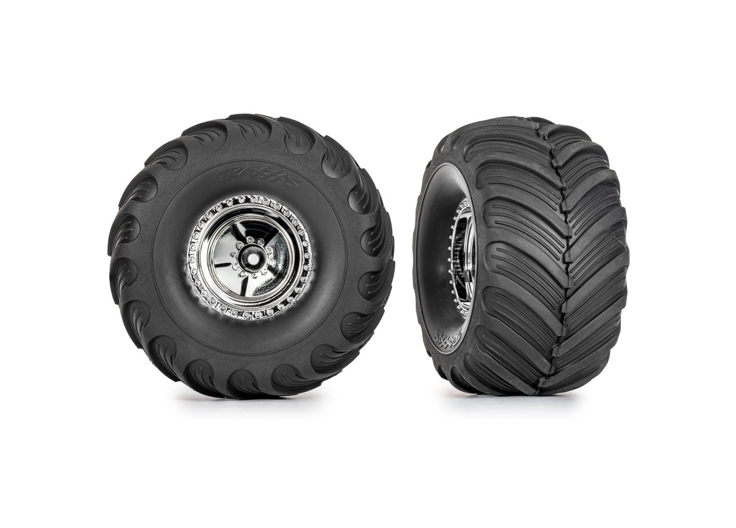 Traxxas TRX-4MT 1.2" Chrome Wheels & Terra Groove Tires (2) 1/18