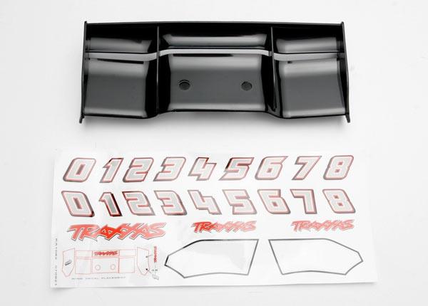 Traxxas Wing, Revo® (black)/ decal sheet