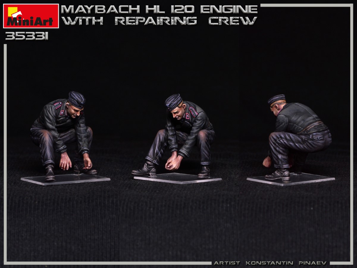 MiniArt Maybach HL 120 Engine for Panzer III/IV Family with Repair Crew 1/35