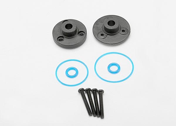 Traxxas Cover plates, differential (front or rear)/ gaskets (2)/ o-rings (2)/ 2x14mm BCS (3)