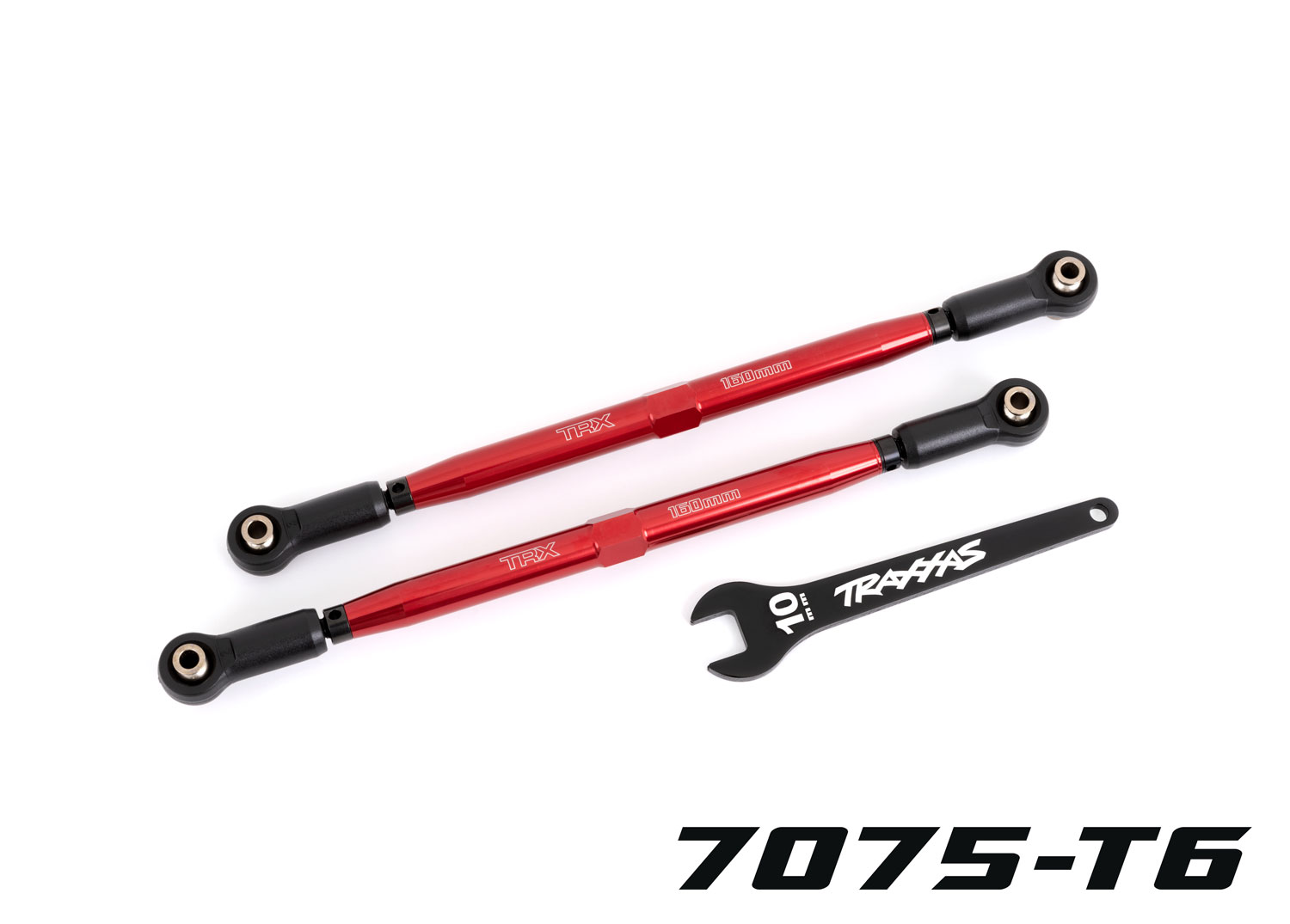 Traxxas Toe links front (TUBES red-anodized 6061-T6 aluminum) (2) (for use with #7895 X-Maxx WideMaxx suspension kit)