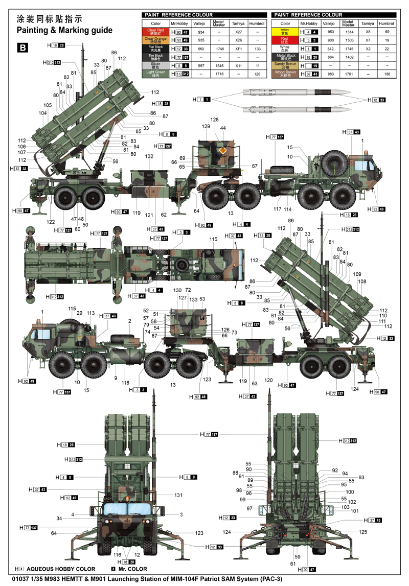 Trumpeter M983 HEMTT&M901 Launching Station of MIM-104F0 Patriot SAM System (PAC-3) 1/35