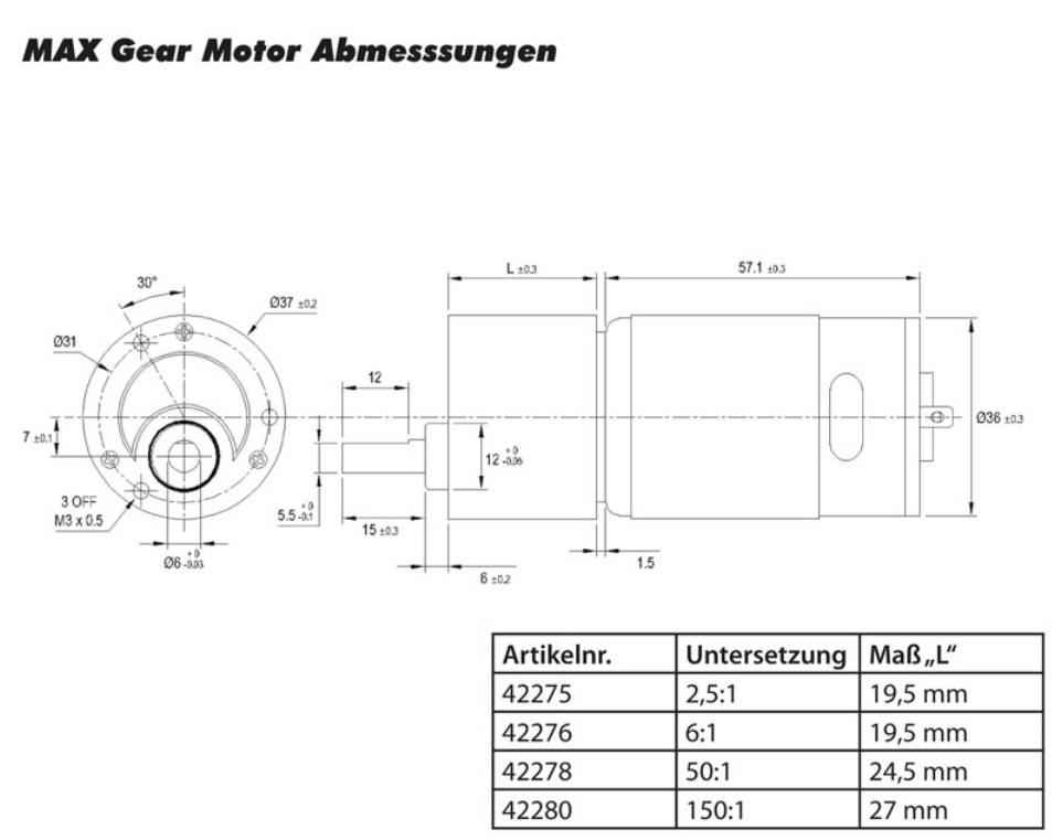 Krick MAX Gear 150:1 Vertraagde Elektromotor