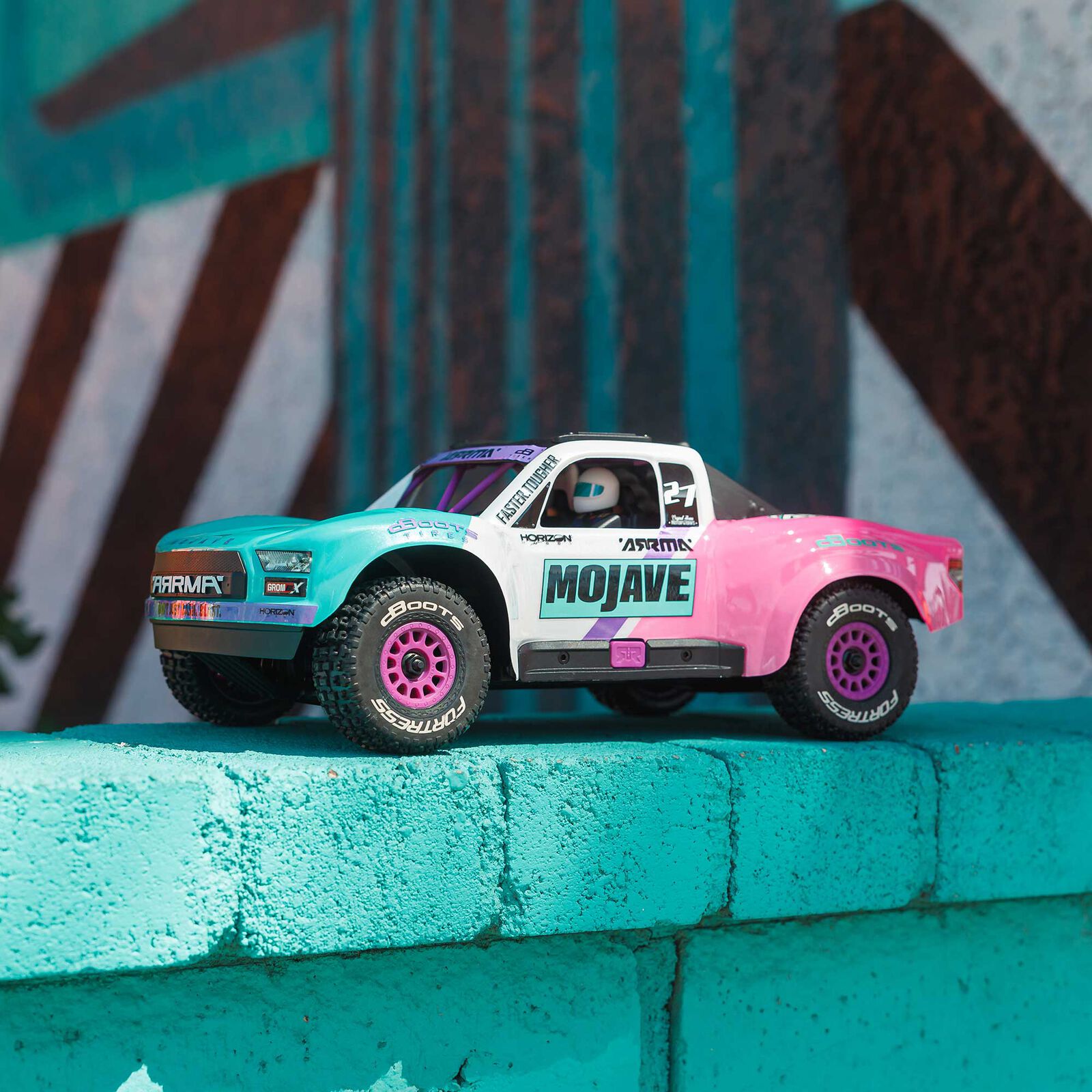 Arrma Mojave Grom 223S DSC 4X4 RTR Brushless Desert Truck, Teal (Battery & Charger Included) 1/16
