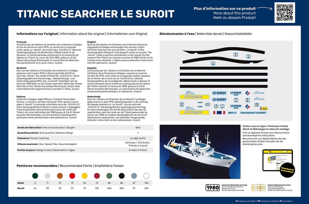 Heller Titanic Searcher Le Suroit 1/200