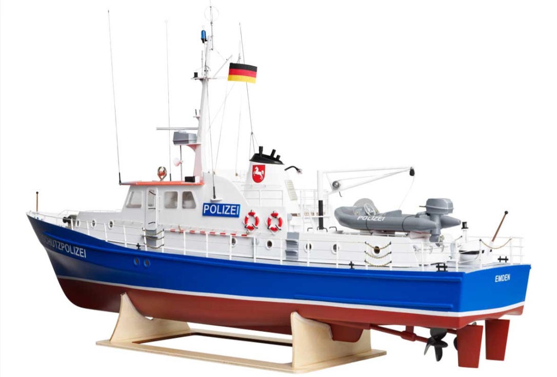 RoMarin Polizeiboot W3 Bouwdoos met Beslagset 1/25