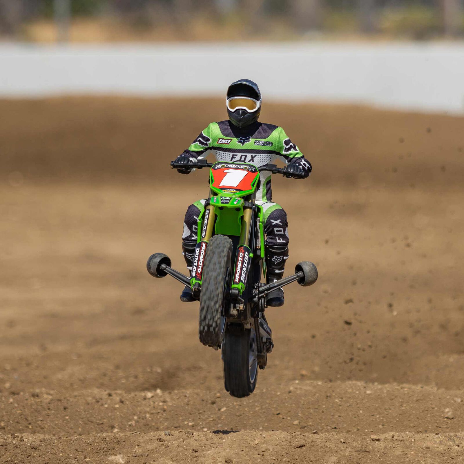Losi Promoto-MX Pro Circuit 2S RTR Brushless Motorcycle (Battery and Charger Included), Green 1/4