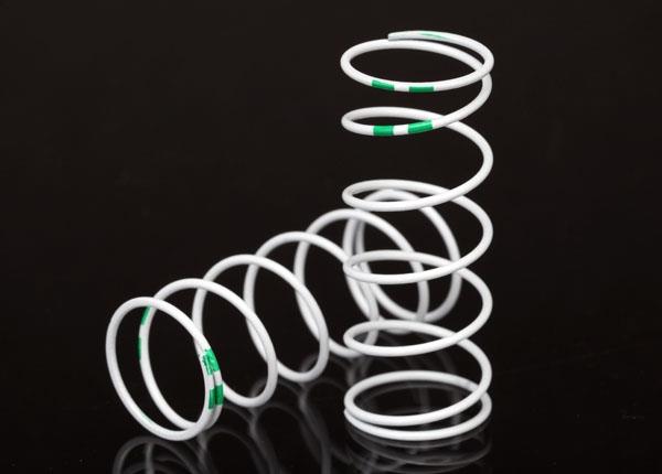 Traxxas Spring, shock, white (GTR long) (0.653 rate green) (1 pair)