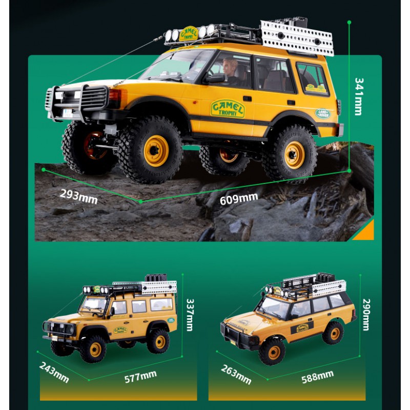 FMS Land Rover Discovery 1st-Gen. FCX10 Scaler ARTR (RS) Yellow 1/10