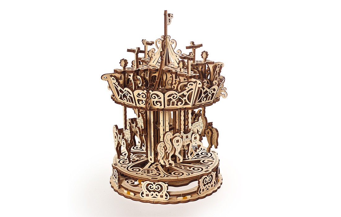 U-Gears Carousel / Draaimolen mechanisch houten bouwpakket