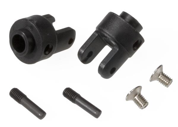 Traxxas Differential output yokes, black (2)/ 3x5mm countersunk screws (2)/ screw pin (2)