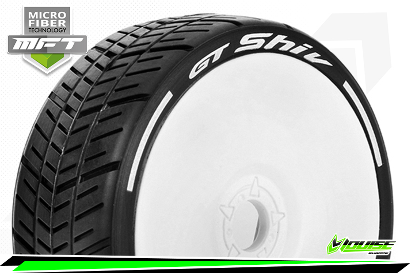 Louise RC MFT GT-SHIV 1/8 Buggy Tire Set Mounted Super Soft White Wheels Hex 17mm (2)
