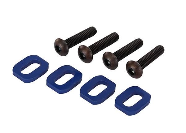Traxxas Washers, Motor Mount, Aluminium (Blue-Anodized) (4)/ 4X18mm BSC (4)