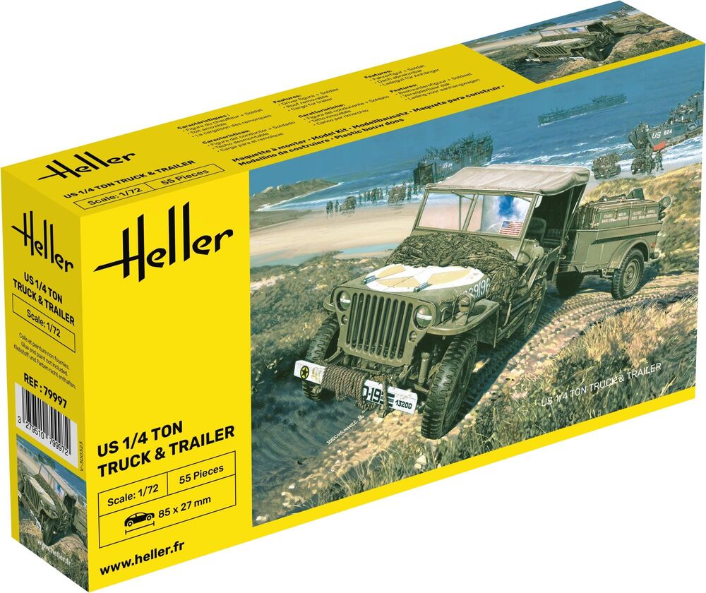 Heller US 1/4 Ton Truck & Trailer 1/72
