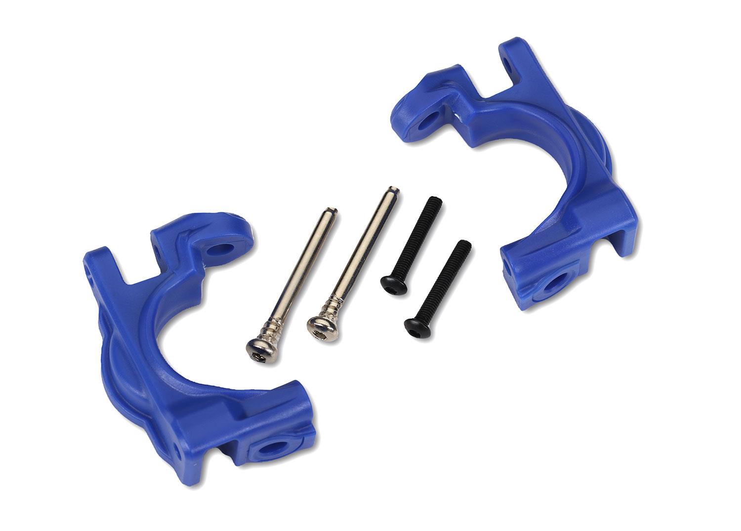 Traxxas Caster blocks (c-hubs) extreme heavy duty blue (left & right)/ 3x32mm hinge pins (2)/ 3x20mm BCS (2) (for use with #9080 upgrade kit)