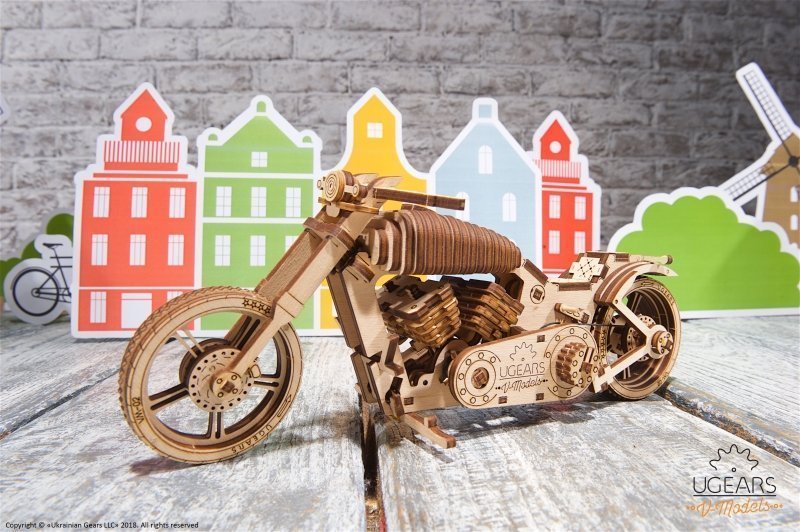 U-Gears Bike / Motorfiets VM-02 mechanisch houten bouwpakket