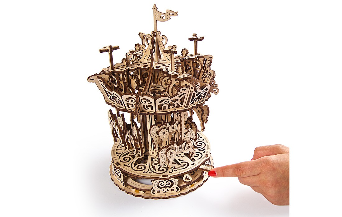 U-Gears Carousel / Draaimolen mechanisch houten bouwpakket