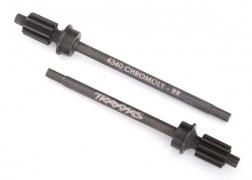 Traxxas Axle shaft, rear, heavy duty (left & right)/ portal drive input gear, rear (machined) (2) (assembled)