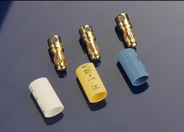 Traxxas Bullet connectors male 3.5mm (3) / heat shrink