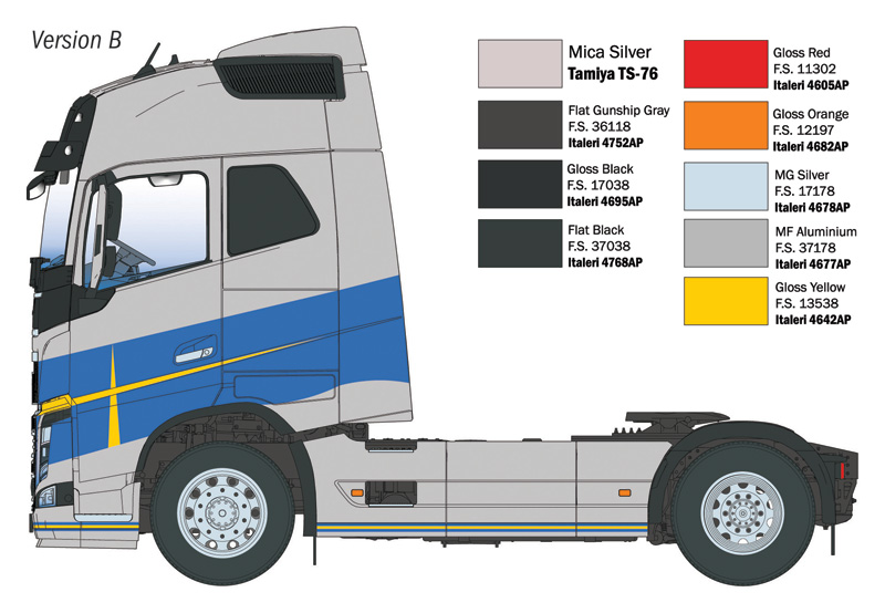 Italeri Volvo FH16 750 Medium Roof 1/24