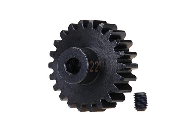 Traxxas Gear, 22-T pinion (32-p), heavy duty (machined, hardened steel) (fits 3mm shaft)/ set screw