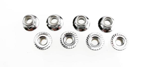 Traxxas Nuts 5mm flanged nylon locking (steel serrated) (8)