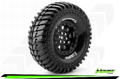 Louise RC CR Ardent 1.9" Crawler Super Soft Tires Mounted on black Wheels 12mm hex 1/10 (2)
