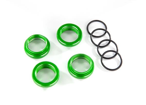 Traxxas Spring retainer (adjuster), green-anodized aluminum, GT-Maxx® shocks (4) (assembled with o-ring)