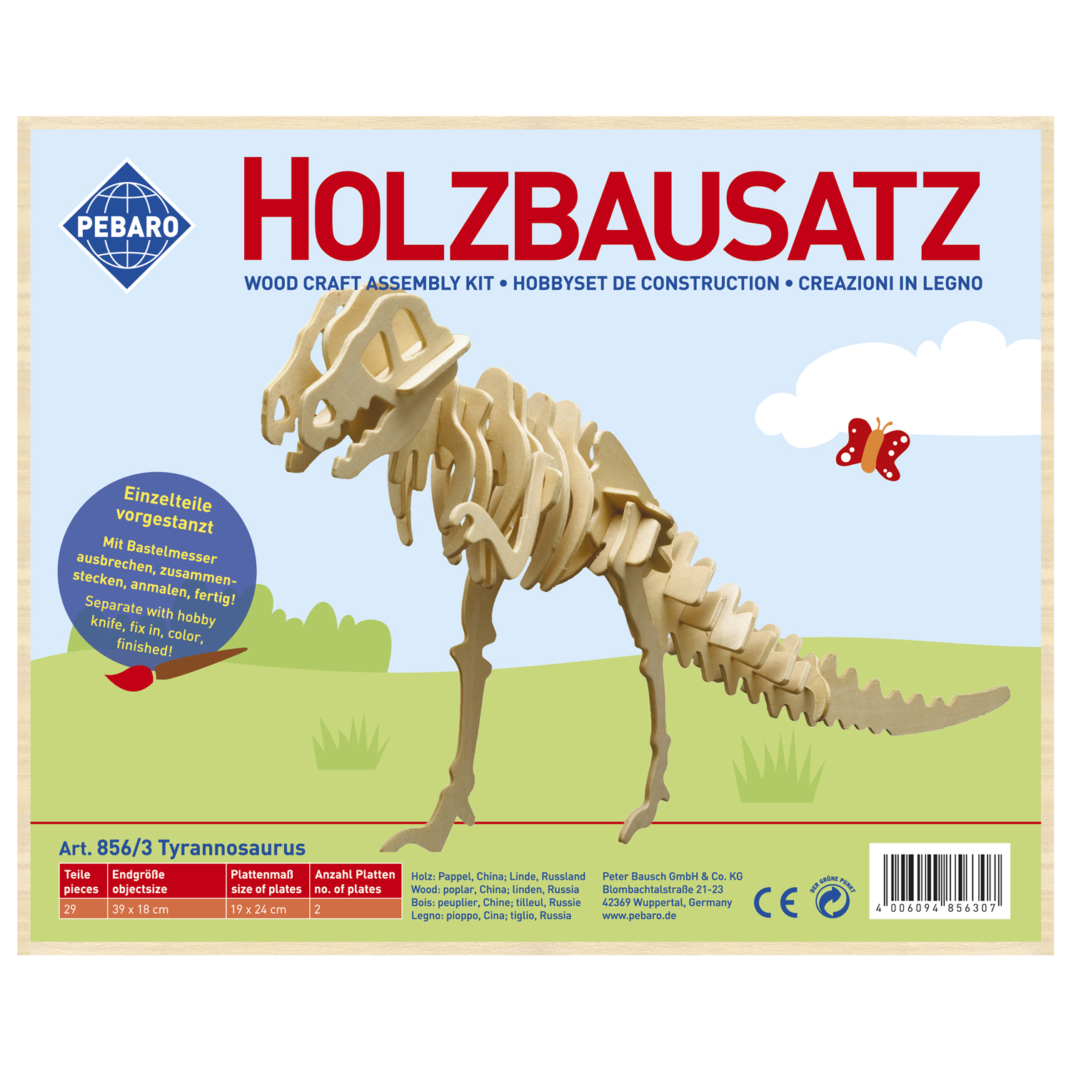 Pebaro Houten Bouwset Tyrannosaurus
