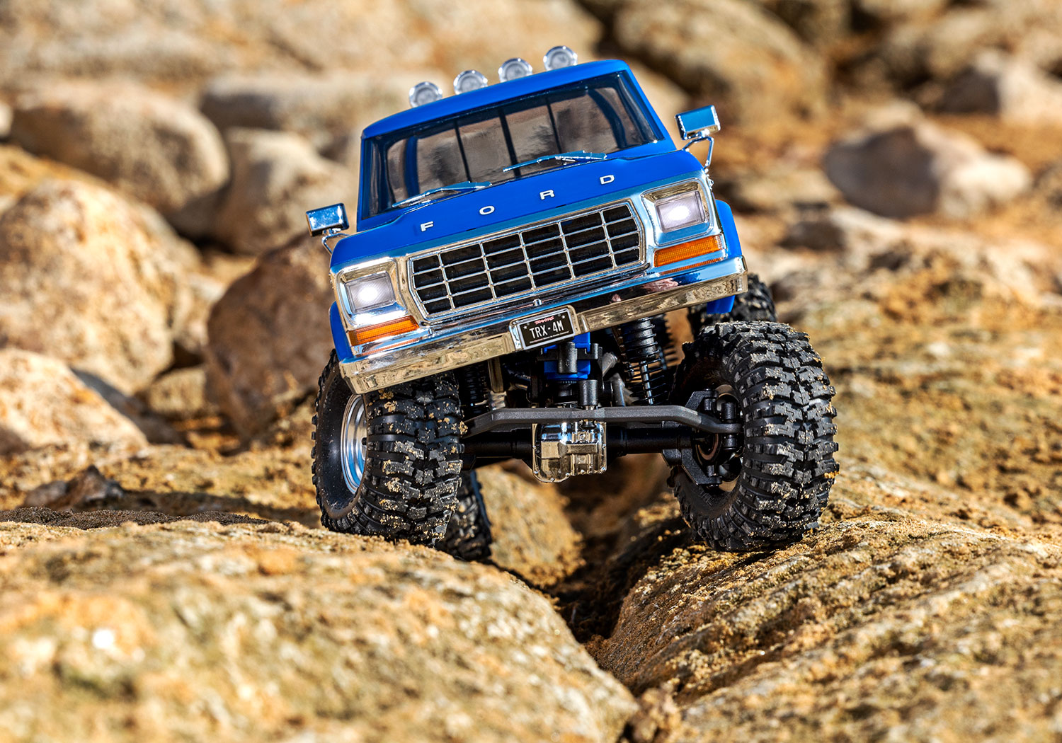 Traxxas TRX-4M High Trail Ford F-150 Ranger XLT Truck 4WD Electric Scale and Trail Crawler with TQ 1/18 Blue