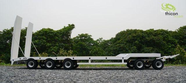 Thicon Low Loader Trailer 5 Axle Stainless Steel RTR 1/14