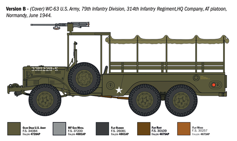 Italeri Dodge WC-62/63 1 1/2 ton 6x6 TRUCK 1/35