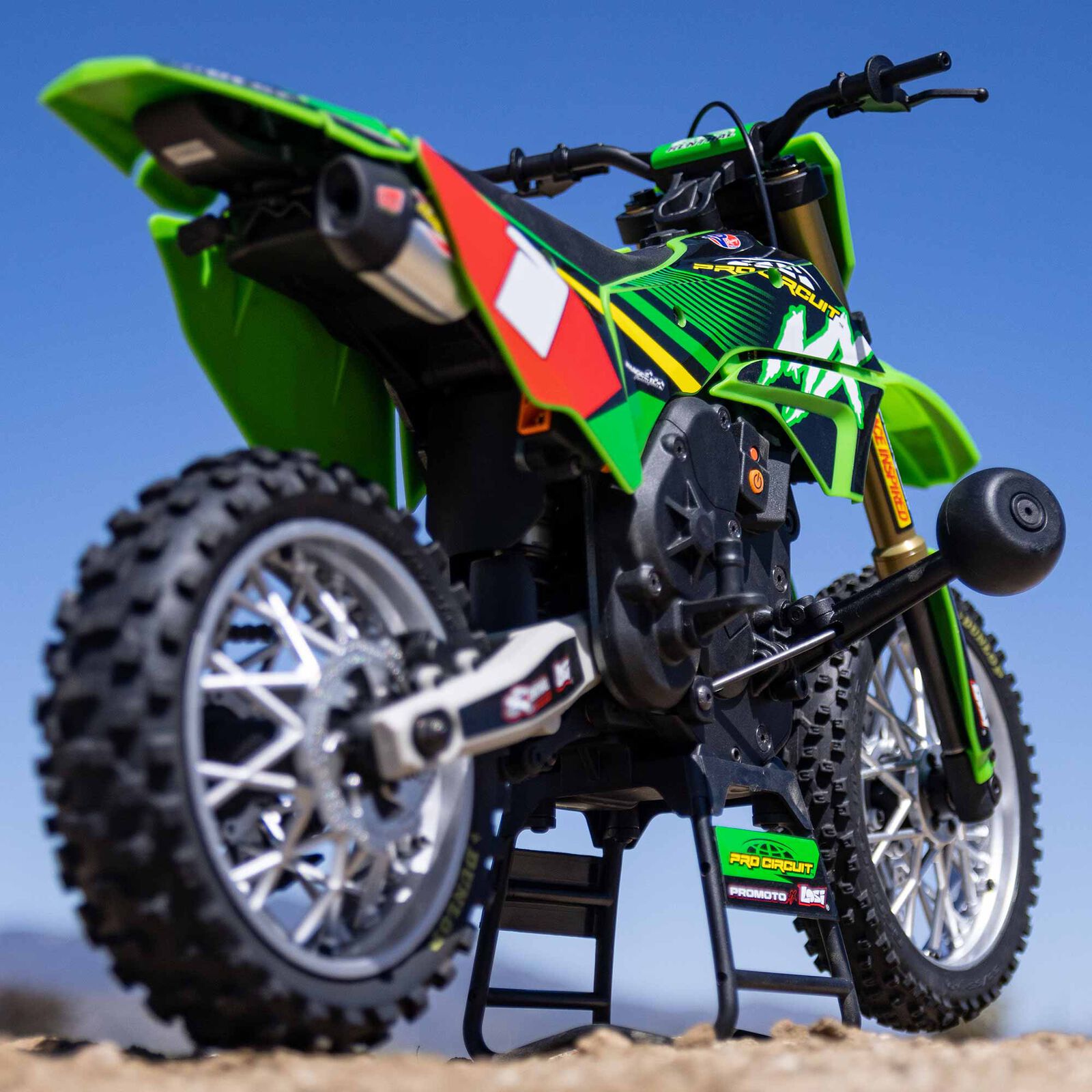Losi Promoto-MX Pro Circuit 2S RTR Brushless Motorcycle (Battery and Charger Included), Green 1/4