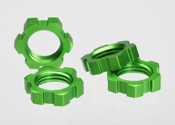 Traxxas Wheel nuts splined 17mm (green-anodized) (4)