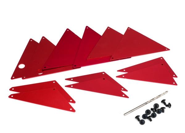 Traxxas Tube chassis, inner panels (red aluminum) (front (2)/ wheel well (4)/ middle (4)/ rear (2))