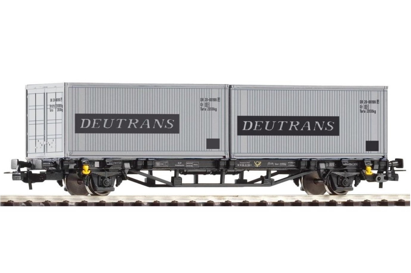 Piko Flatcar w/2x Containers Deutrans DR IV H0