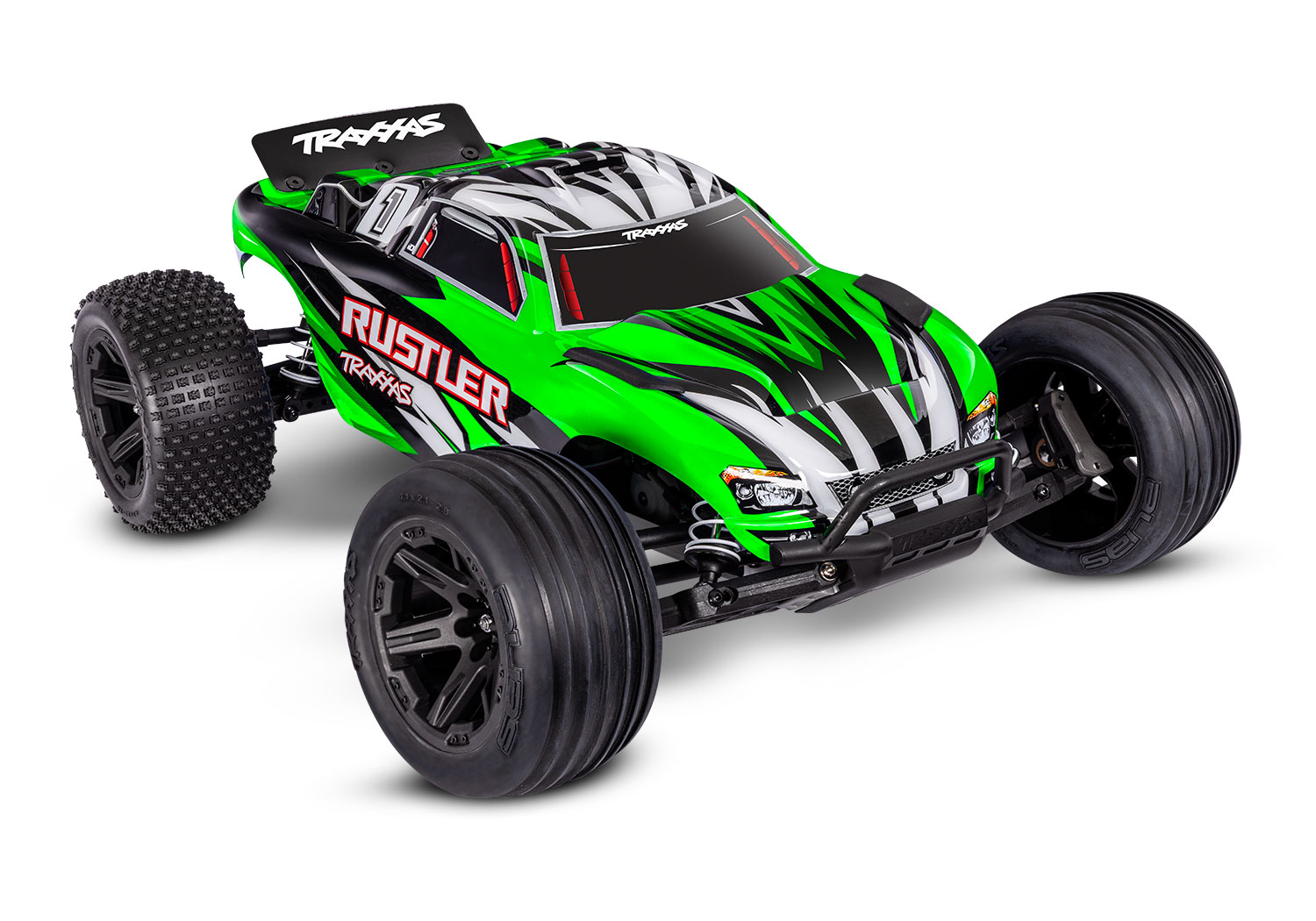 Traxxas Rustler 2WD Brushed with Battery & USB-C Charger Green X