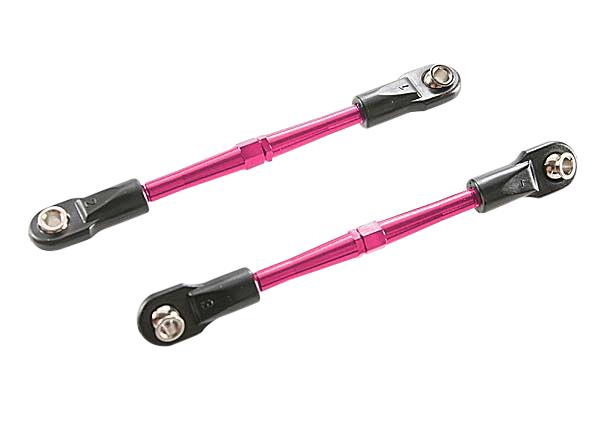 Traxxas Turnbuckles aluminum (pink-anodized) toe links 59mm (2) (assembled w/ rod ends & hollow balls) (requires 5mm aluminum wrench #5477)
