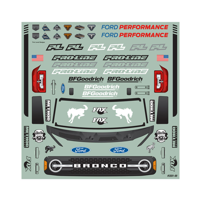 Proline 2021 Ford Bronco Clear Body for Stampede, Granite & Vorteks (with extended body mounts) 1/10