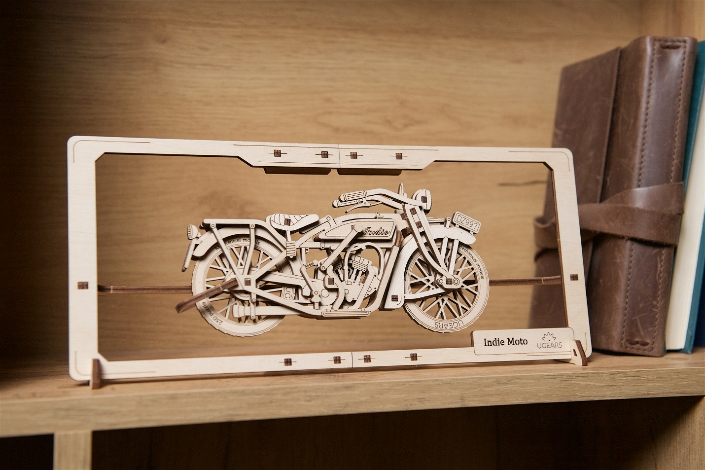 U-Gears 2.5D Puzzle Indie Moto mechanisch houten bouwpakket