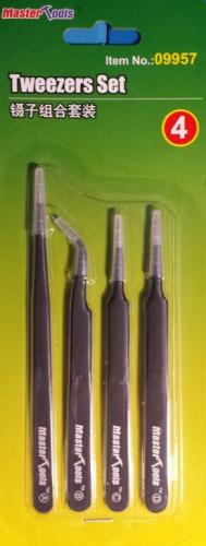 Master Tools Tweezers Set (4)