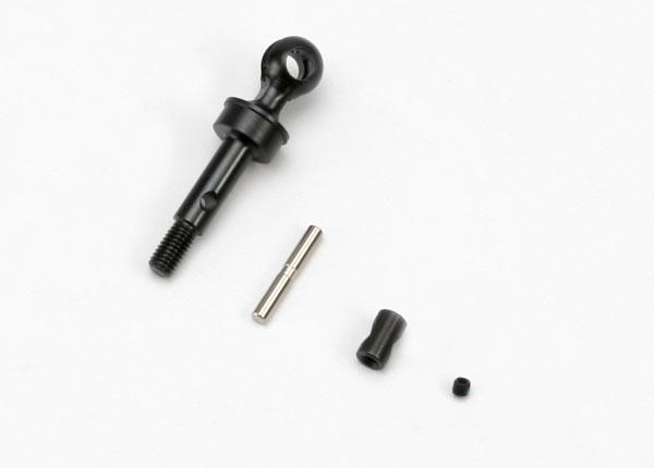 Traxxas Stub axle, CV style (machined steel) (1)/ cross pin (1)/ drive pin (1)