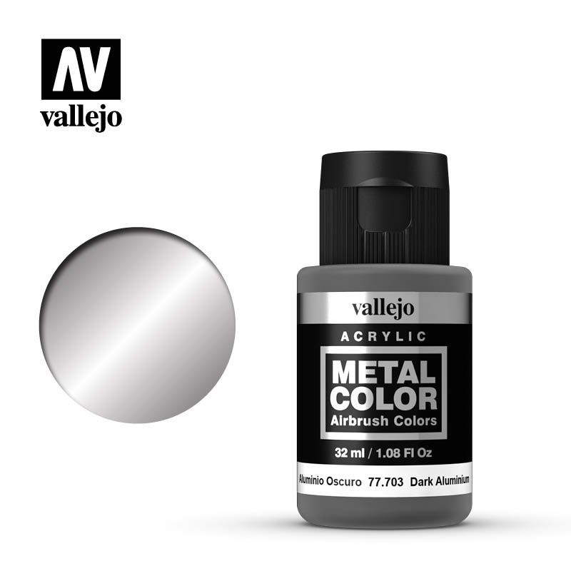 Vallejo Dark Aluminium Metal Color Potje 32ml 0477.703