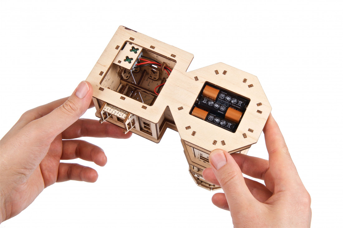 U-Gears Gespleten Rots Vuurtoren mechanisch houten bouwpakket