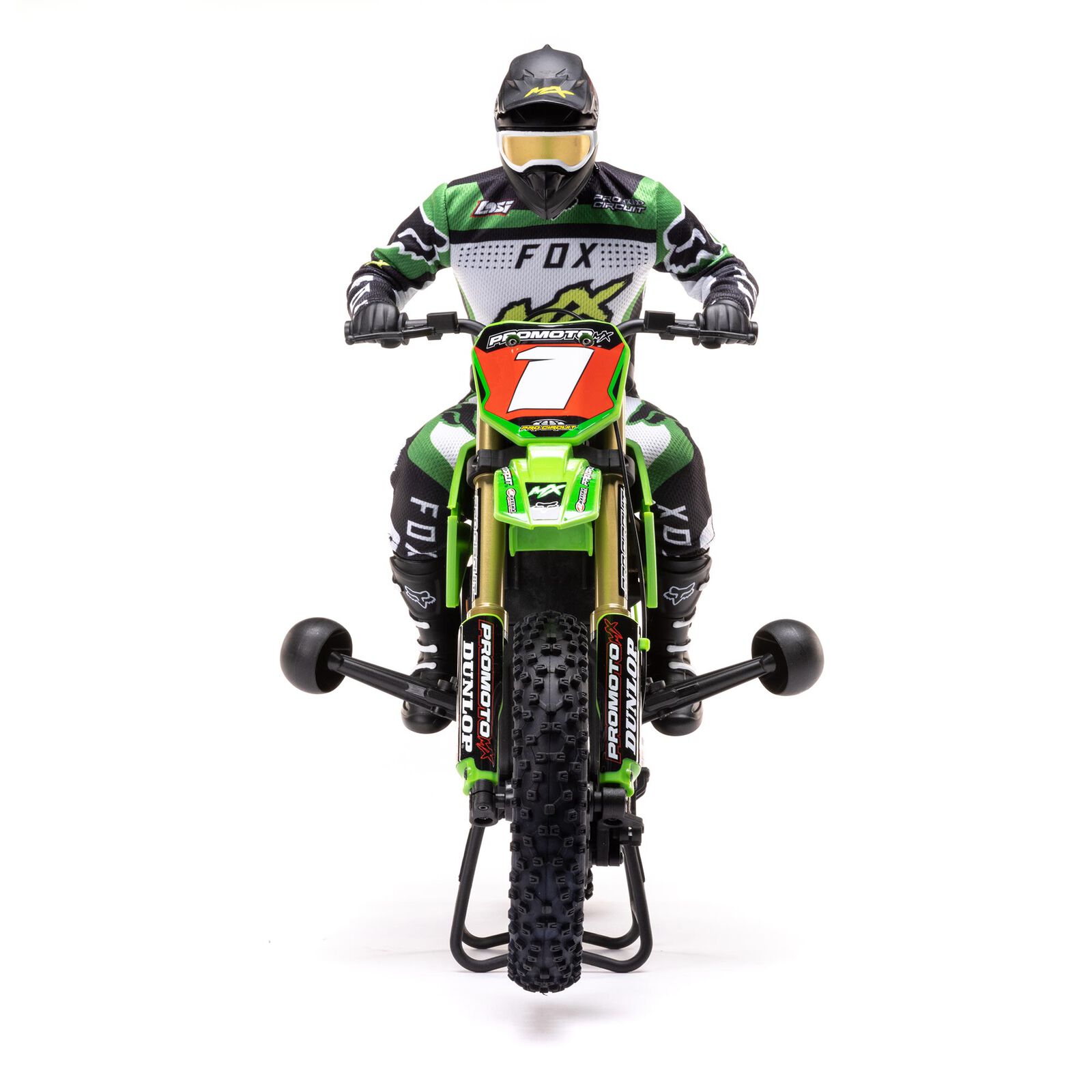 Losi Promoto-MX Pro Circuit 2S RTR Brushless Motorcycle (Battery and Charger Included), Green 1/4