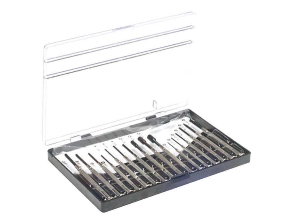 Toolland Set van 16 Precisie-schroevendraaiers