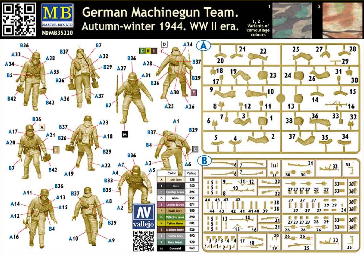 Master Box LTD German Machinegun Team Autumn-winter 1944 WWII era 1/35
