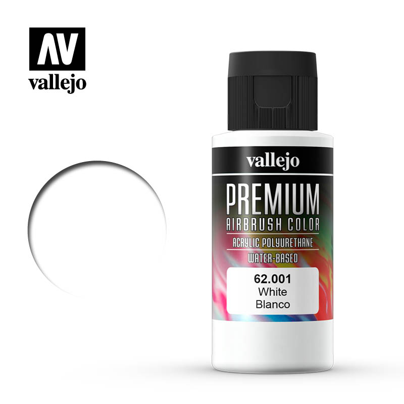 Vallejo Premium Airbrush Color White Paint 60ml