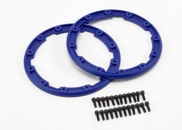 Traxxas Sidewall protector, beadlock-style (blue) (2)/ 2.5x8mm CS (24)